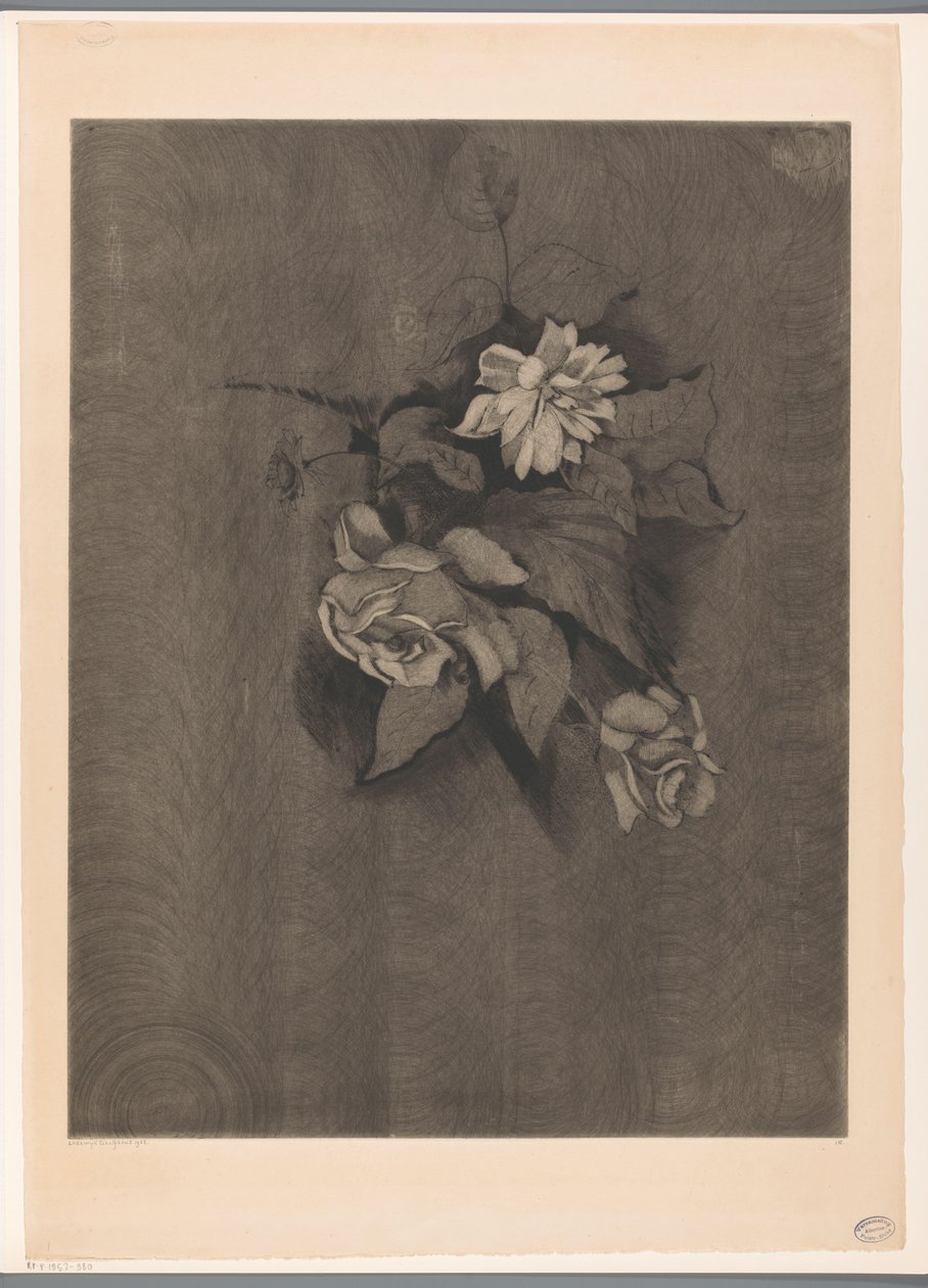 Arranjo de flores com rosas Les Roses (título original) de Lodewijk Schelfhout (signed by artist)