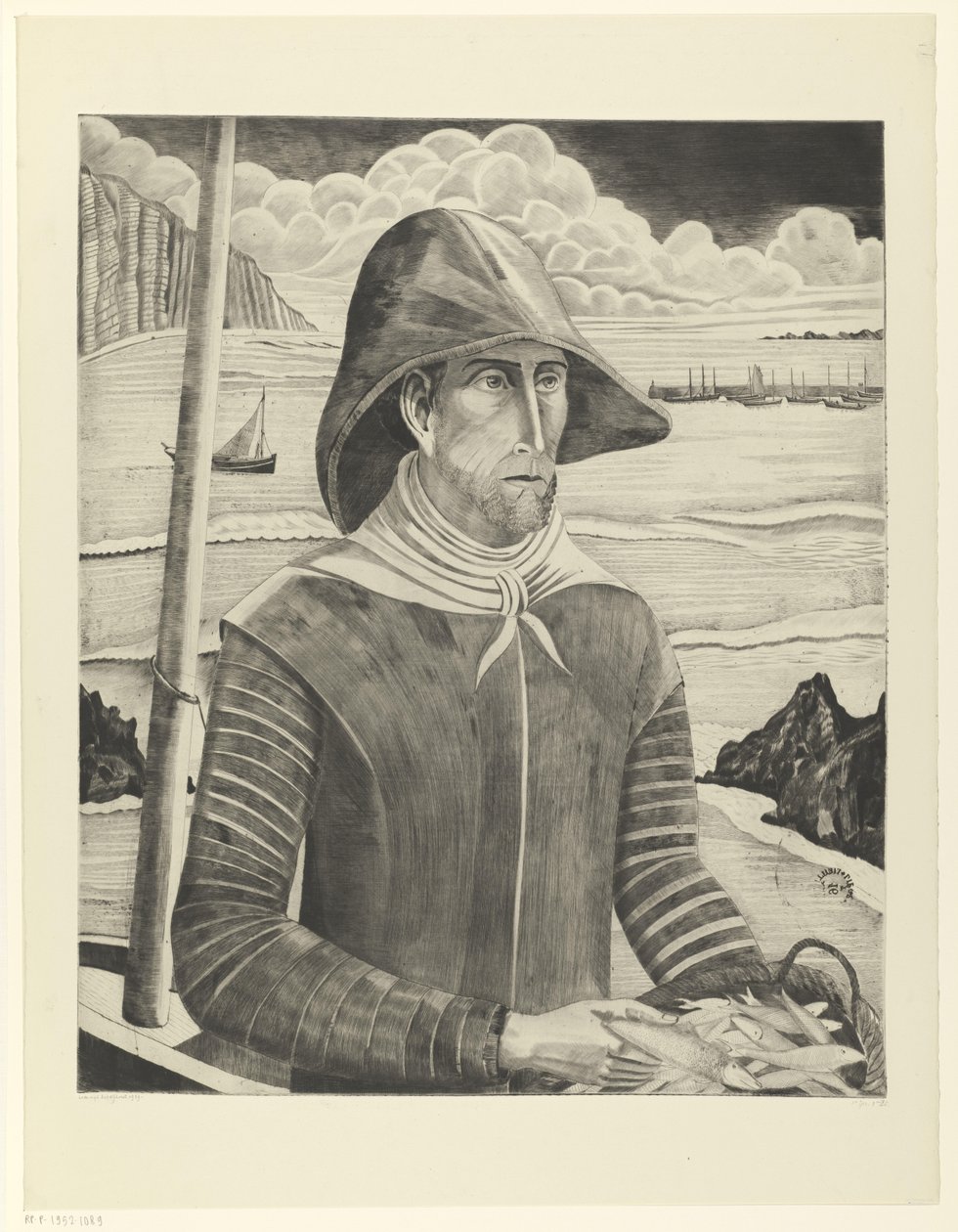 parafuso bretão Breton Fisherman II (título original) de Lodewijk Schelfhout (signed by artist)
