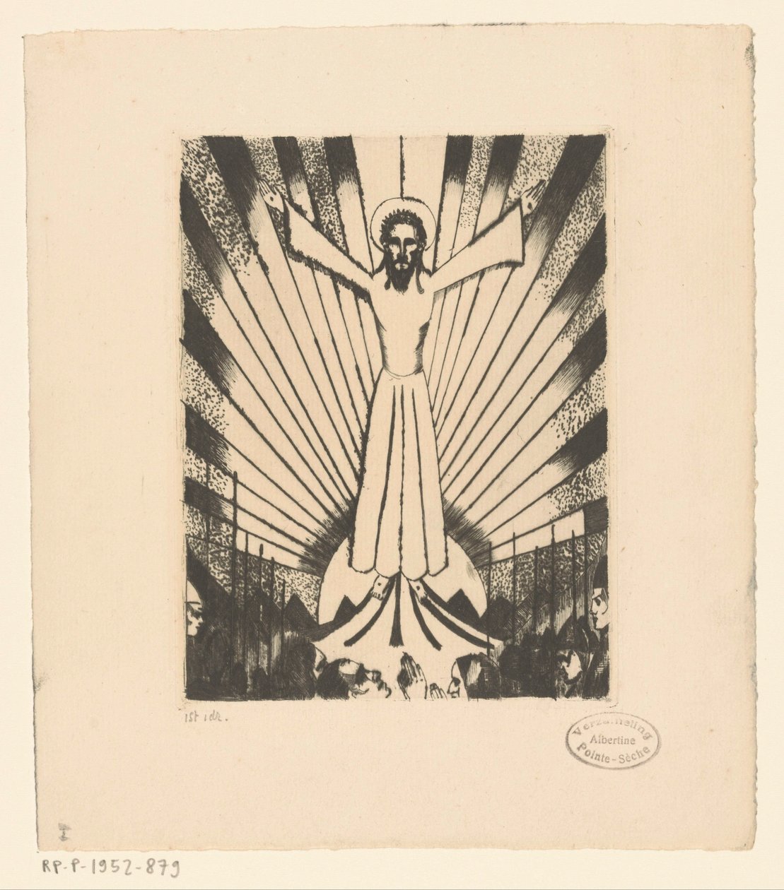 Cristo de braços estendidos numa paisagem montanhosa de Lodewijk Schelfhout (signed by artist)