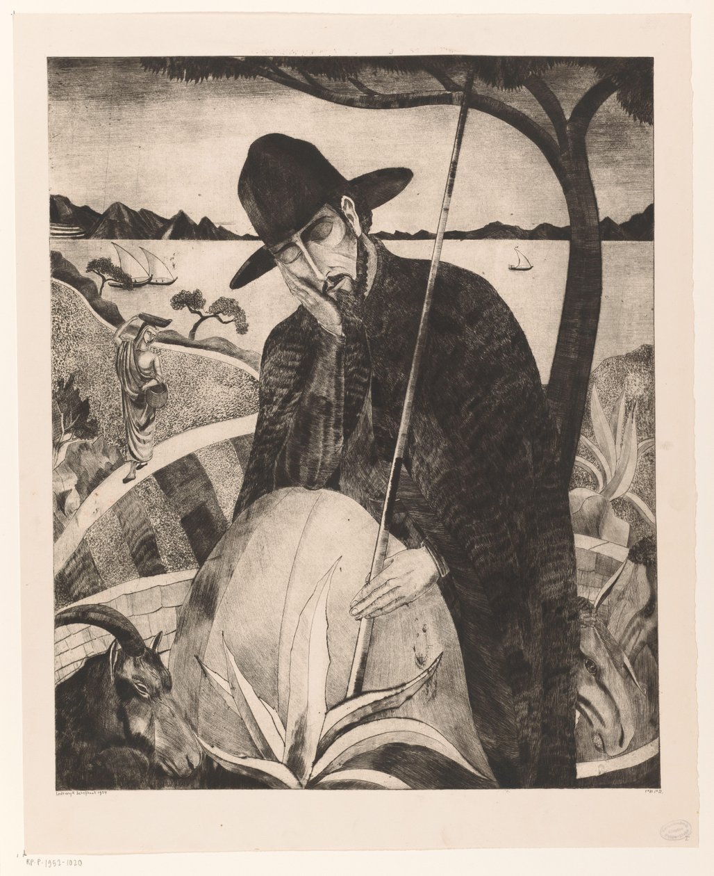 Pastor da Córsega Le Berger Corse II (título original) de Lodewijk Schelfhout (signed by artist)