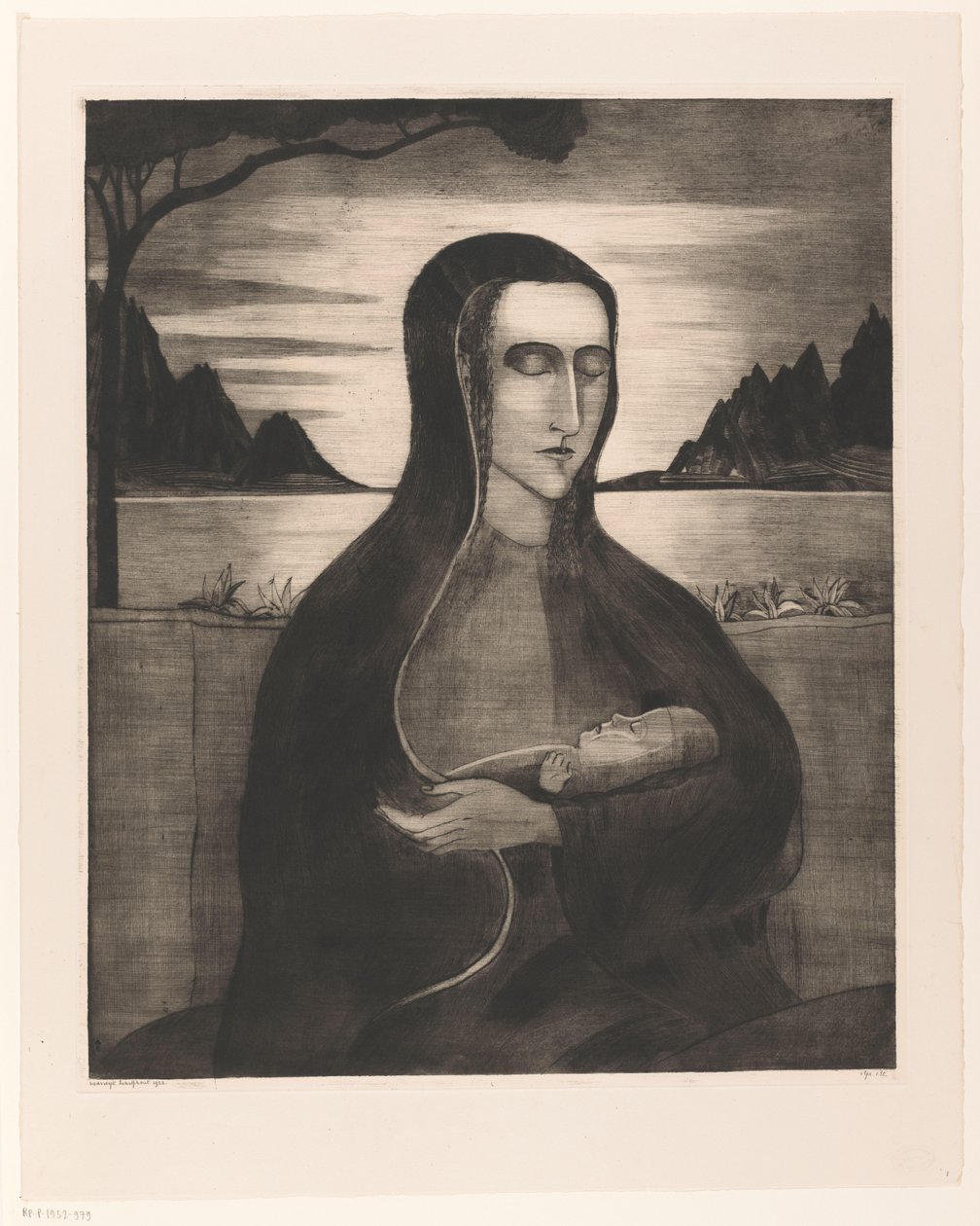 Mulher corsa com criança Femme Corse avec enfant (título original) de Lodewijk Schelfhout (signed by artist)