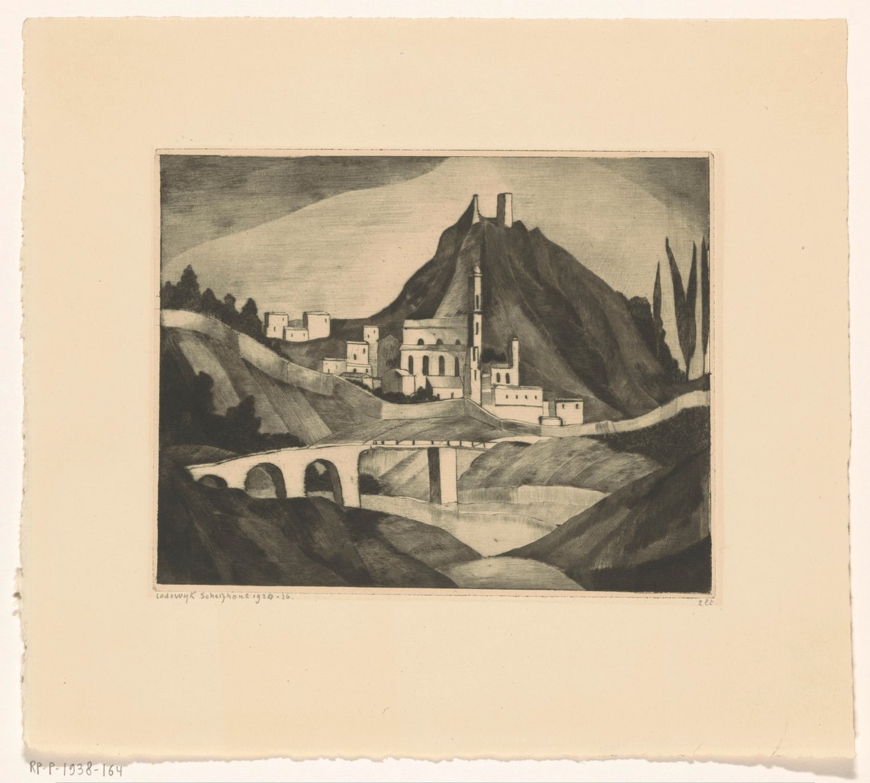 Corte I (título original) de Lodewijk Schelfhout (signed by artist)