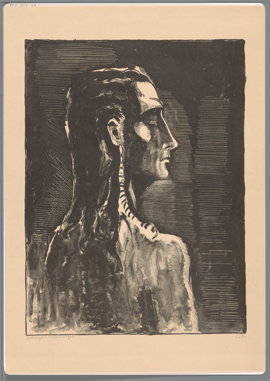 Figura com olhos fechados de Lodewijk Schelfhout (signed by artist)