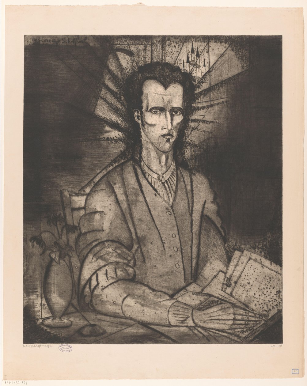 Filosoof Le Philosophe (título original no objeto) de Lodewijk Schelfhout (signed by artist)