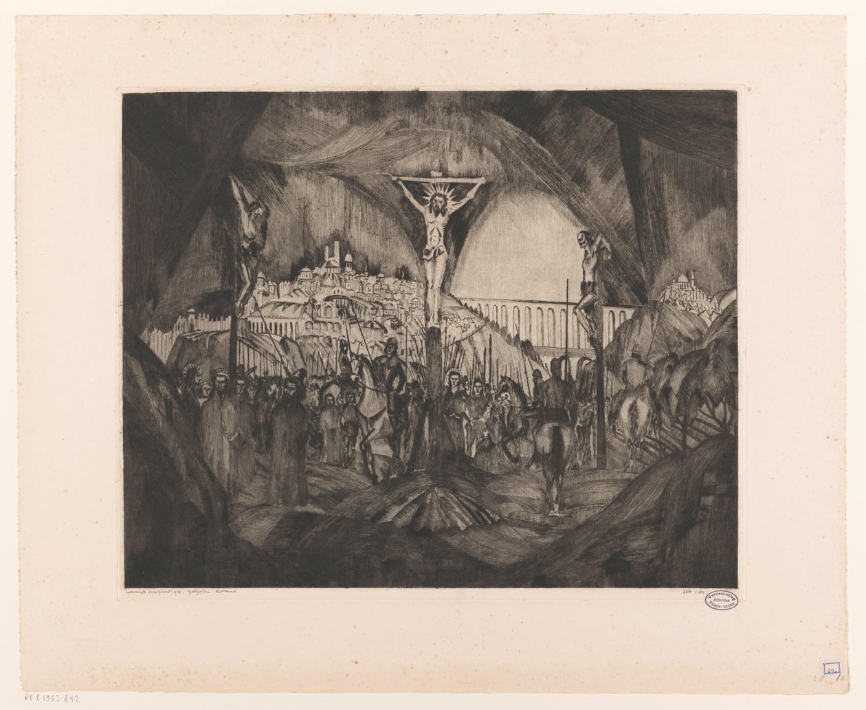 Gólgota I (título original sobre o objecto) de Lodewijk Schelfhout (signed by artist)