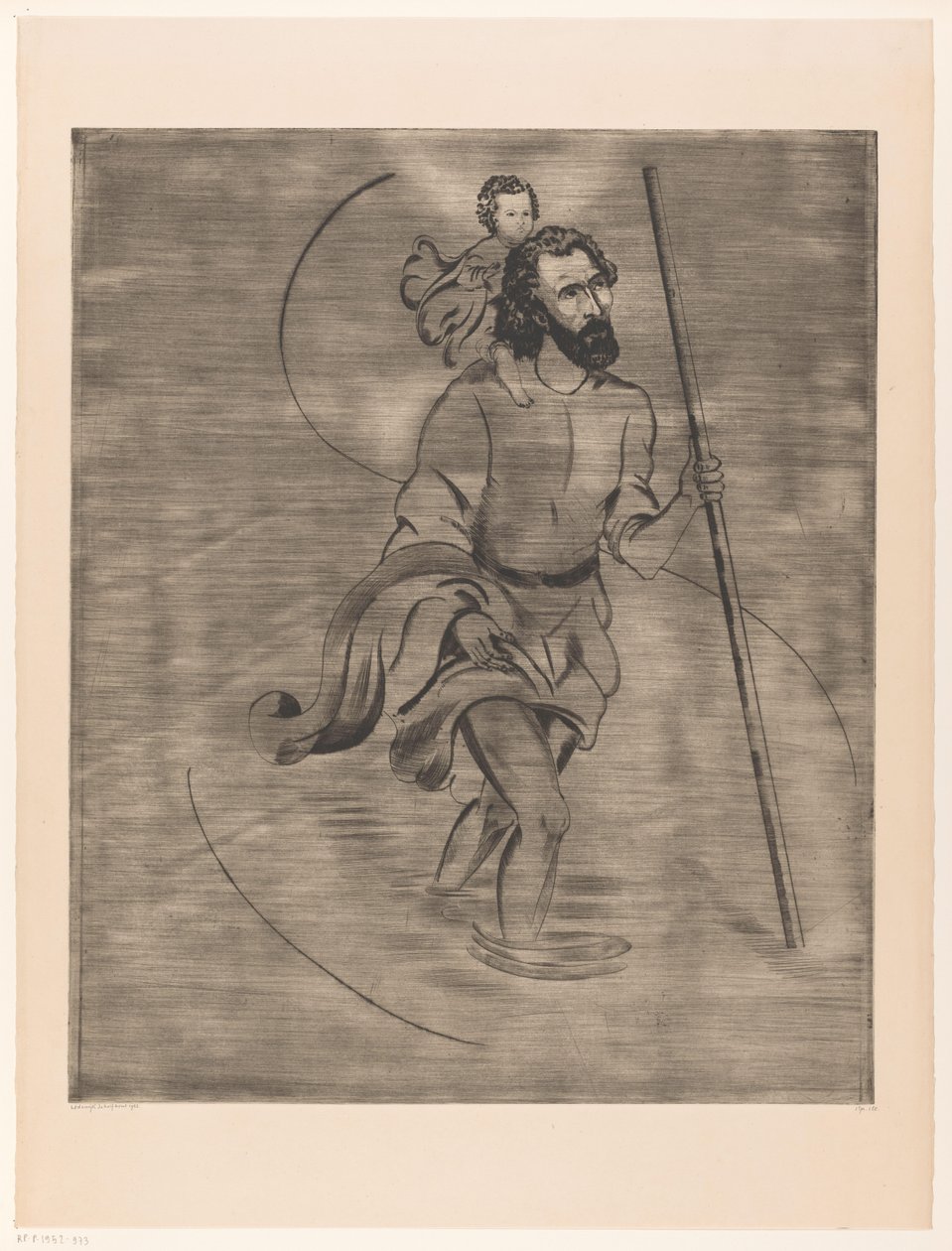 São Cristóvão com a Criança Cristo
São Cristófio (título original) de Lodewijk Schelfhout (signed by artist)