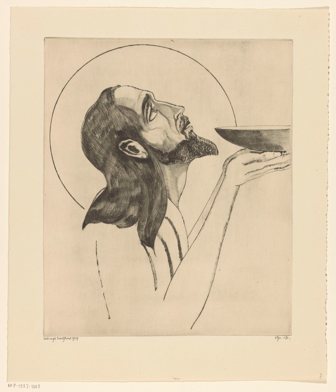 Johannes de Doper São João Batista (título original) de Lodewijk Schelfhout (signed by artist)