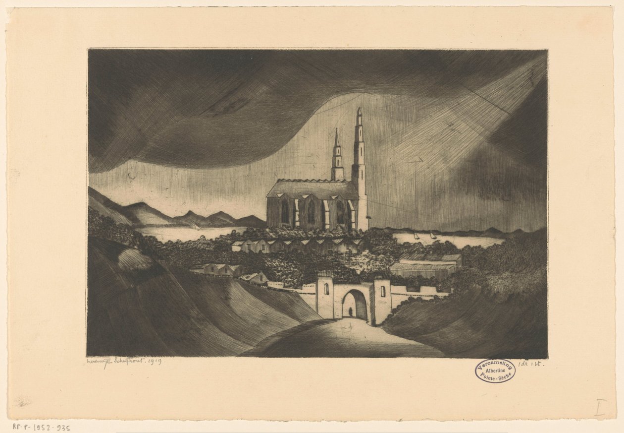 Catedral La Cathédrale (título original) de Lodewijk Schelfhout (signed by artist)