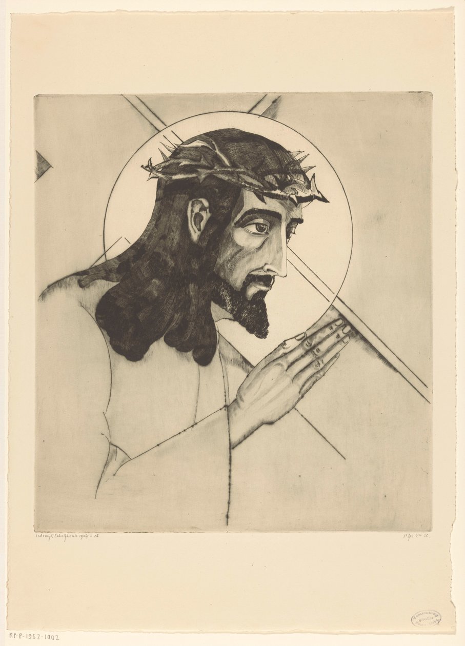 Kruisdraging Cristo portant la croix (título original) de Lodewijk Schelfhout (signed by artist)