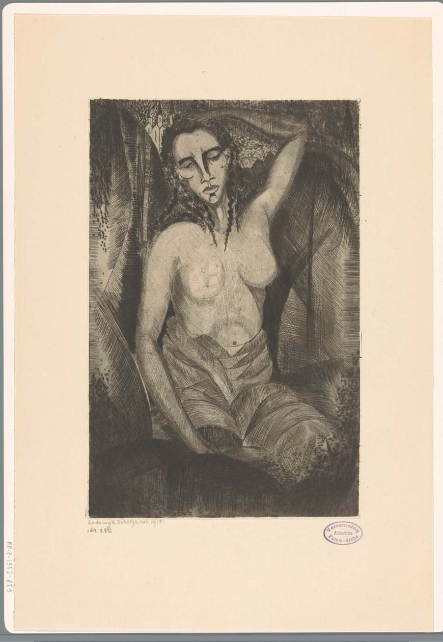 mulher sentada Femme assise (título original) de Lodewijk Schelfhout (signed by artist)