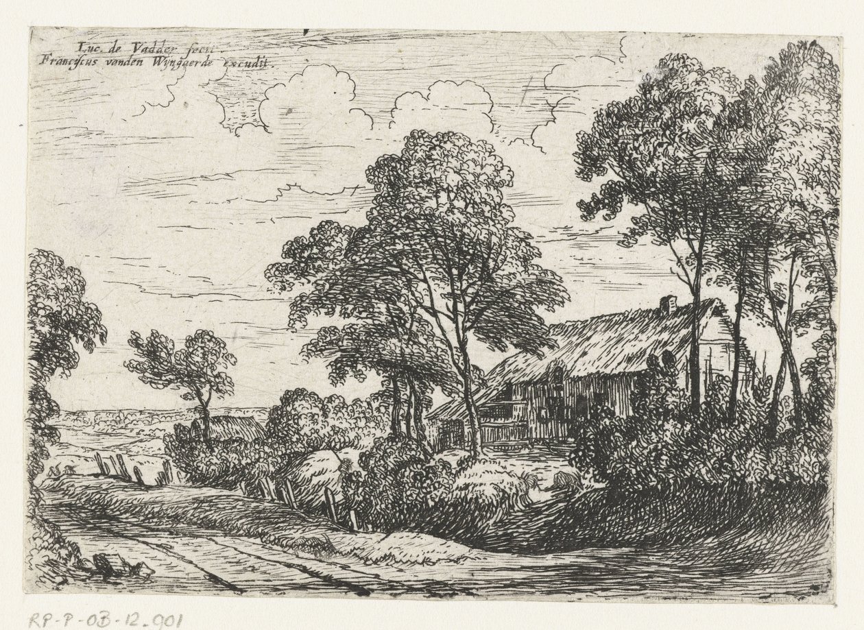 Casa com um telhado de colmo
Pequenas paisagens (título da série) de Lodewijk de Vadder