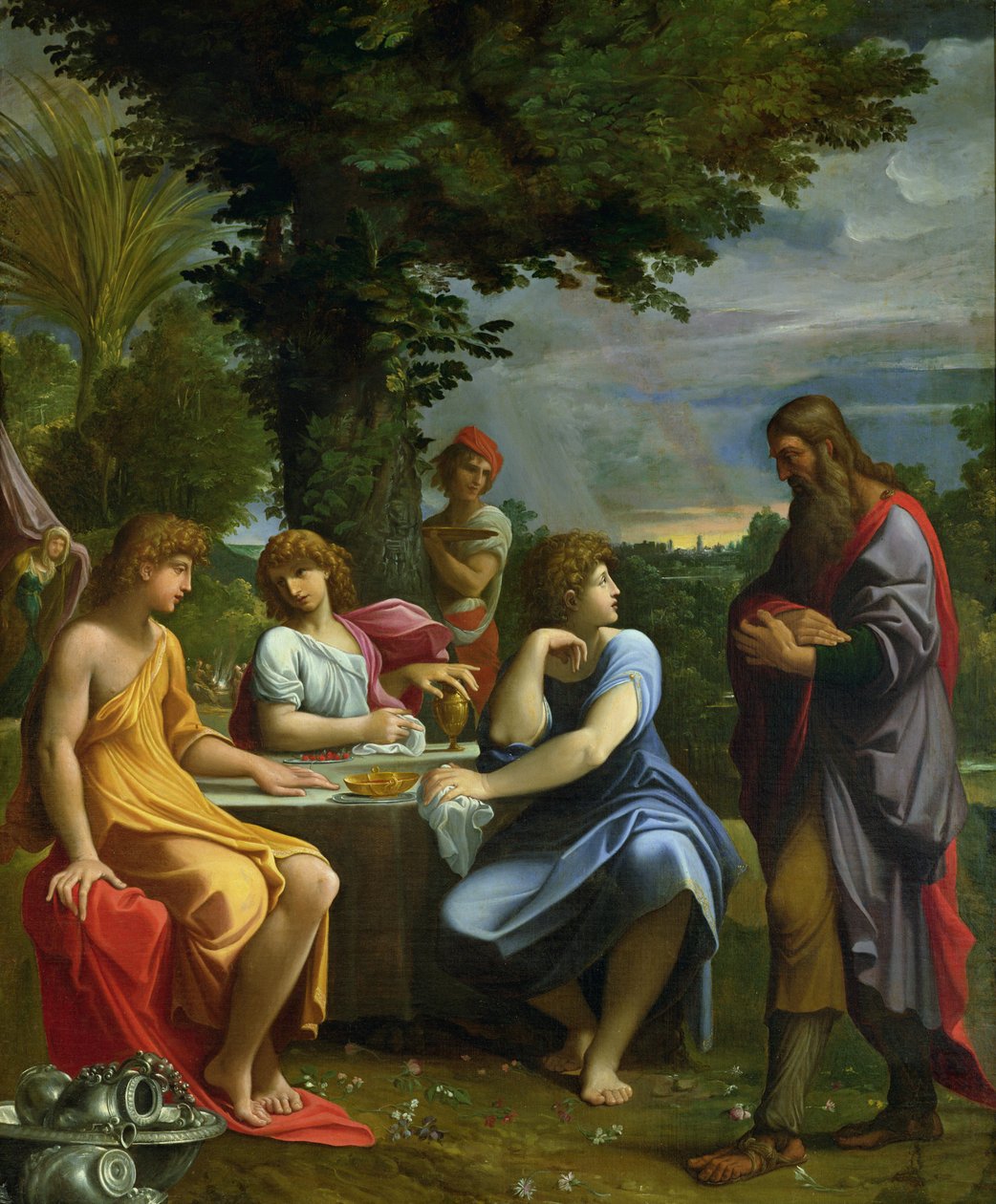 Abraão e os três anjos de Lodovico Carracci