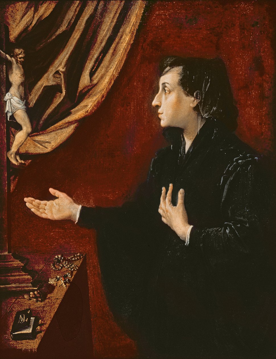 Retrato de uma viúva, c.1585 de Lodovico Carracci