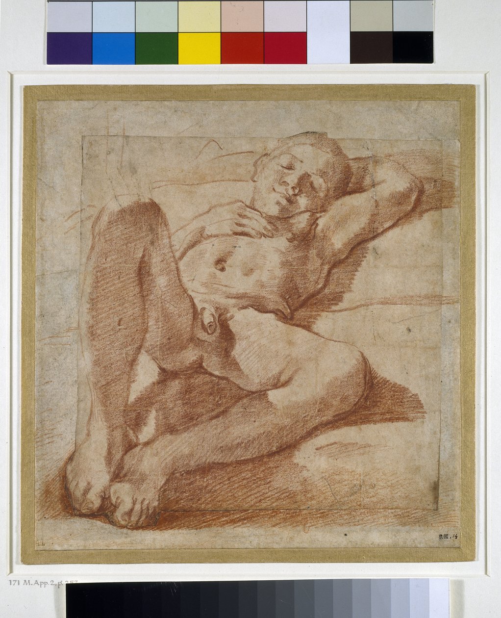 Estudo de um menino nu de Lodovico Carracci