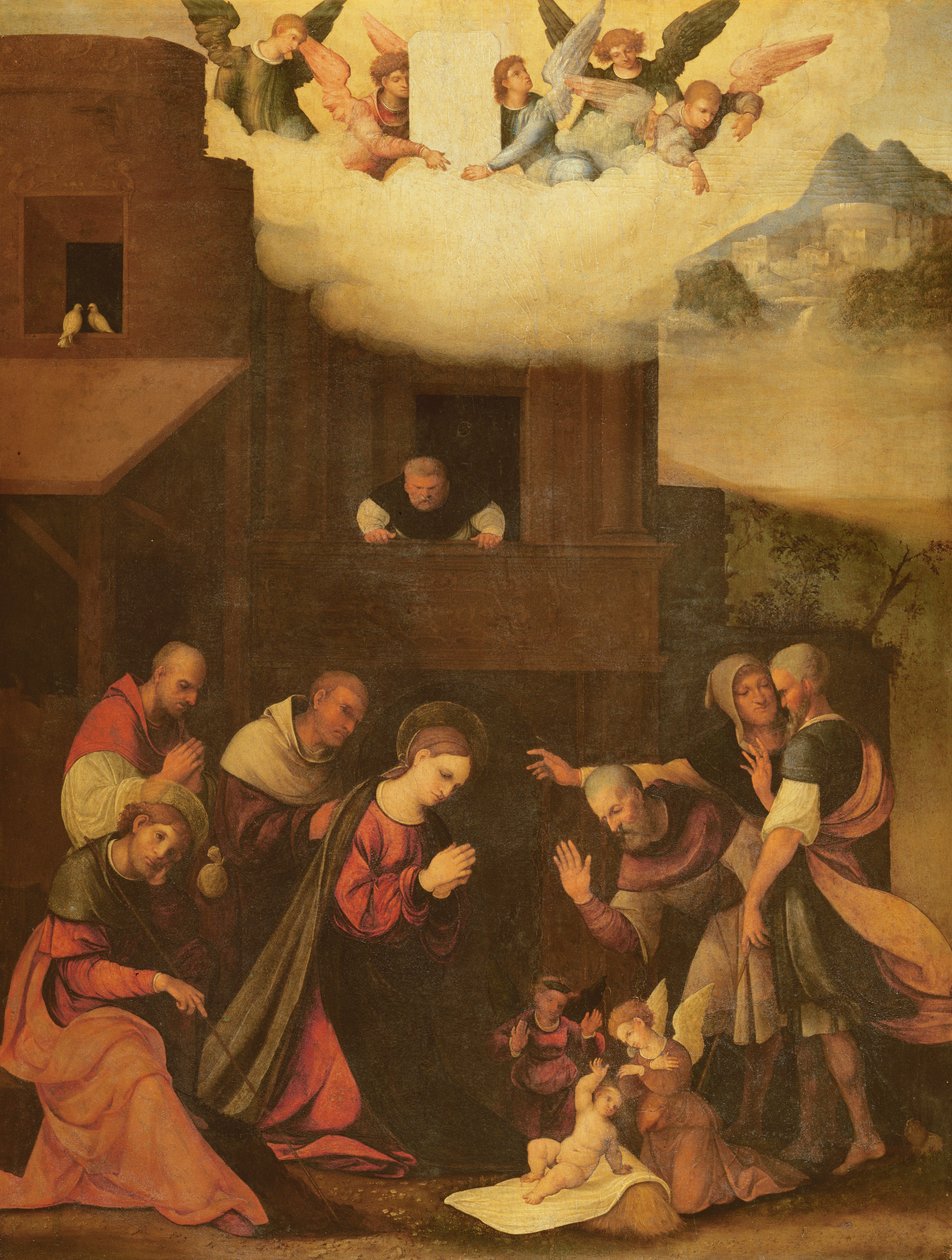 Adoração dos Pastores, c.1520-24 de Lodovico Mazzolino