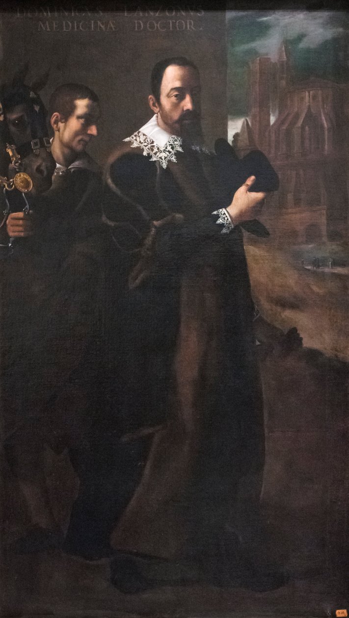 Retrato de Domenico Lanzoni (óleo sobre tela) de Lodovico (attr. to) Carracci