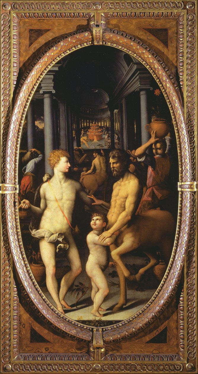 Apolo e Quíron, 1572 (ardósia) de Lodovico Buti