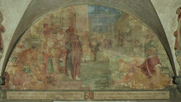 Santo Antonino Cria um Jovem da Família Filicaia dos Mortos (fresco) de Lodovico Buti