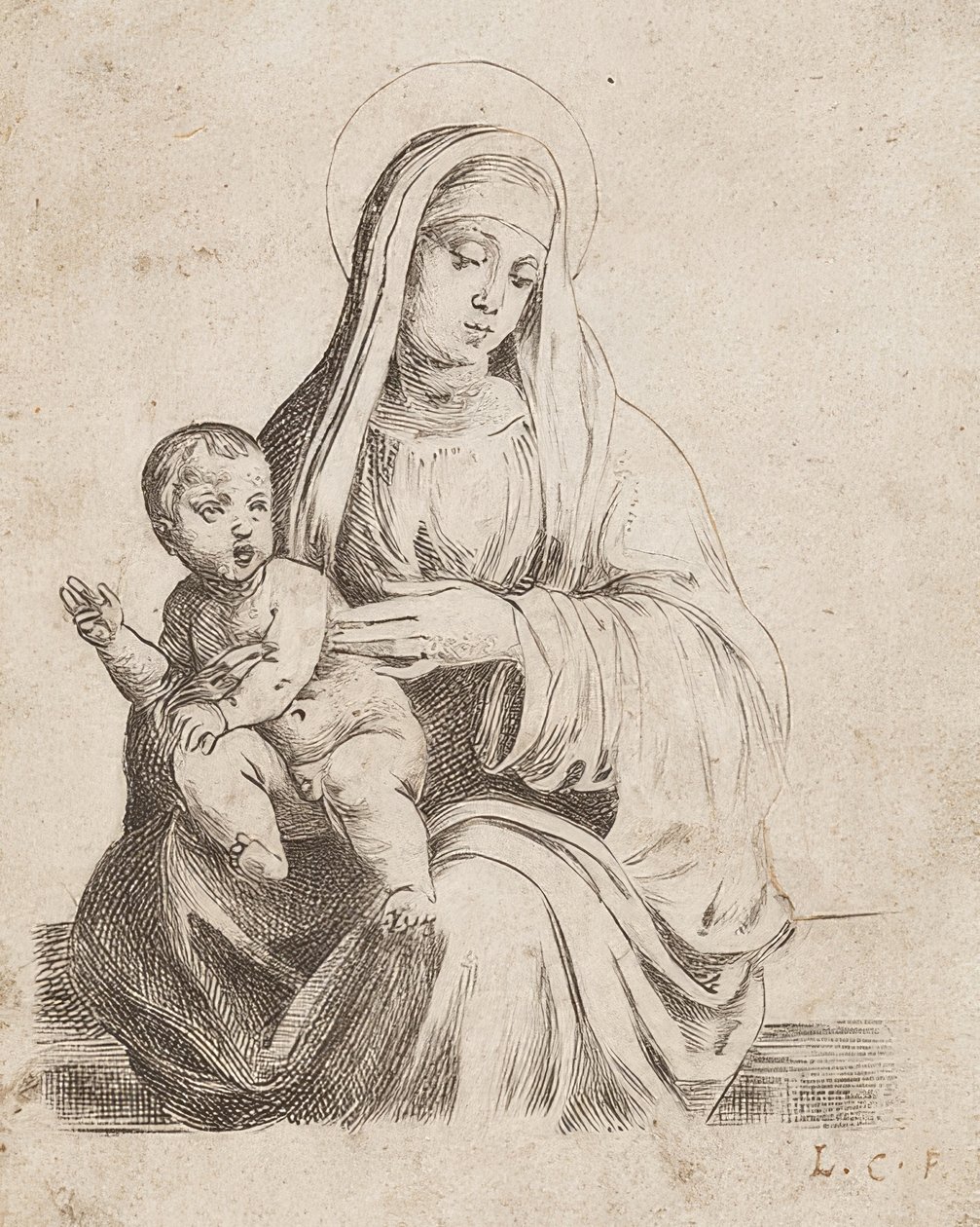 A bela Madonna de Giacomo Francia de Lodovico Carracci