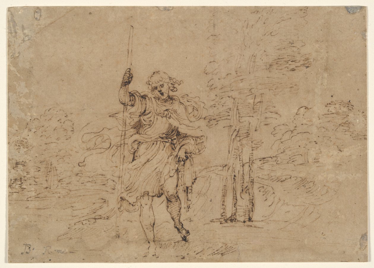 São Cristóvão (ou São Roch?) numa Paisagem de Lodovico Carracci