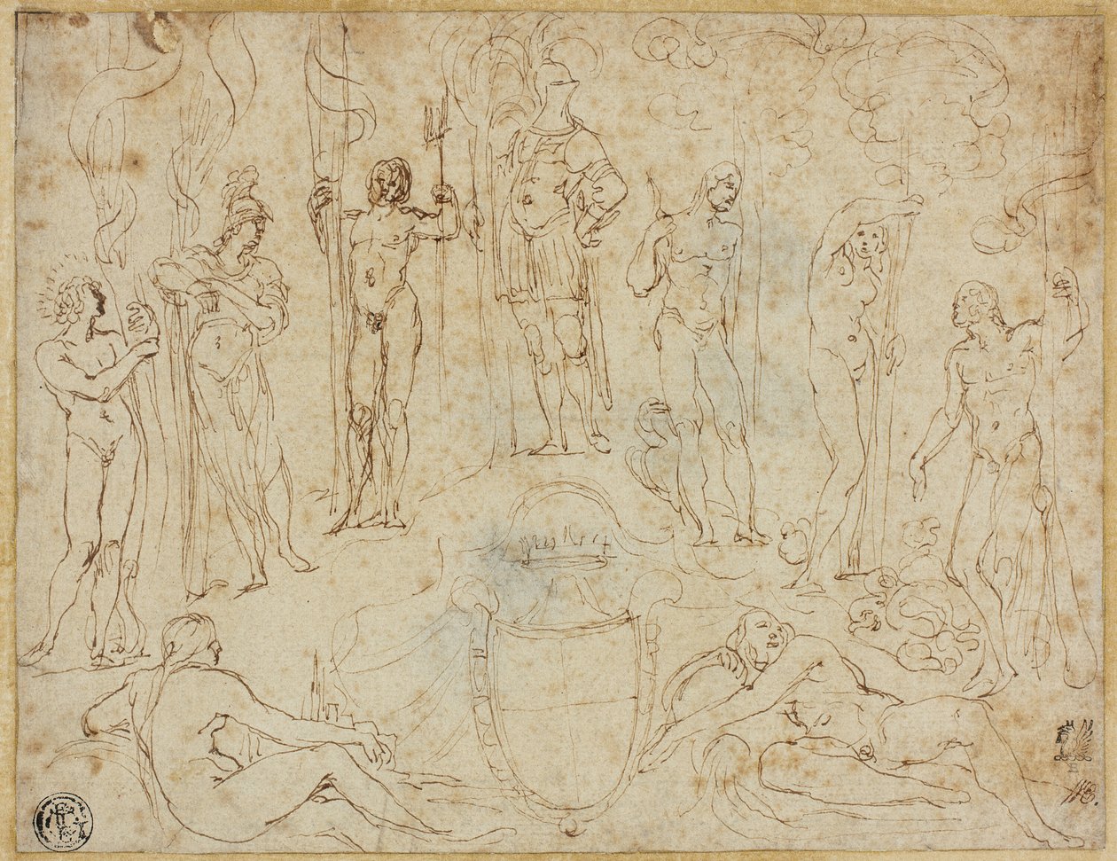 Estudo para uma conclusão de tese apresentada ao Duque de Mântua de Lodovico Carracci