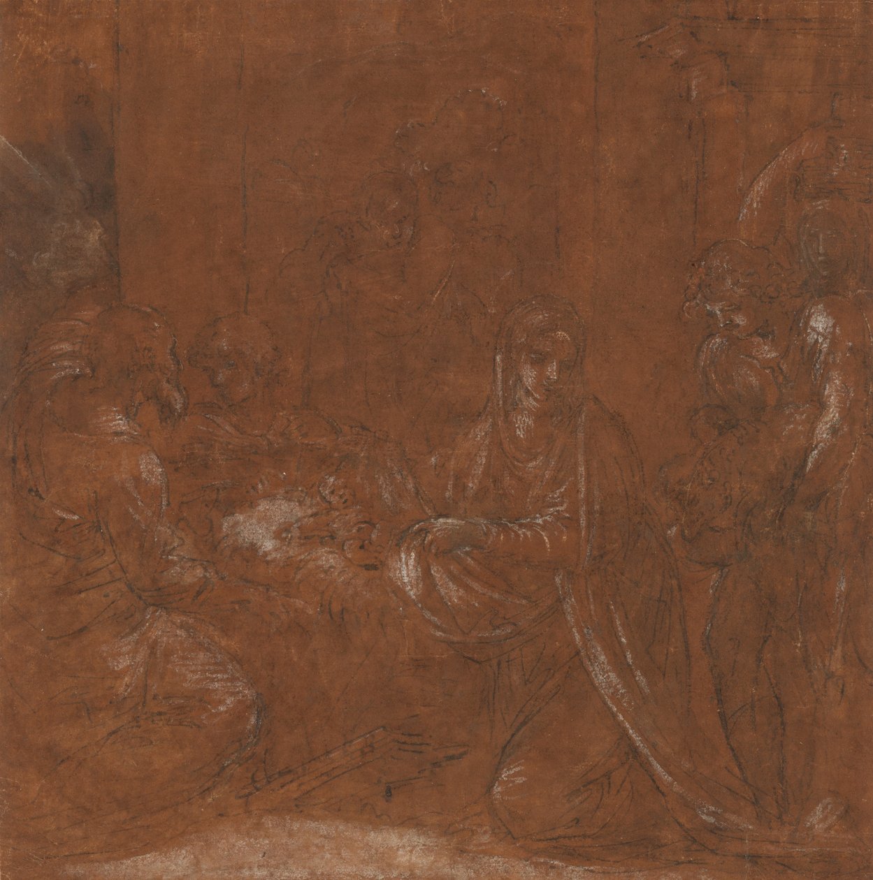 A Adoração dos Pastores, 1611-12 de Lodovico Carracci