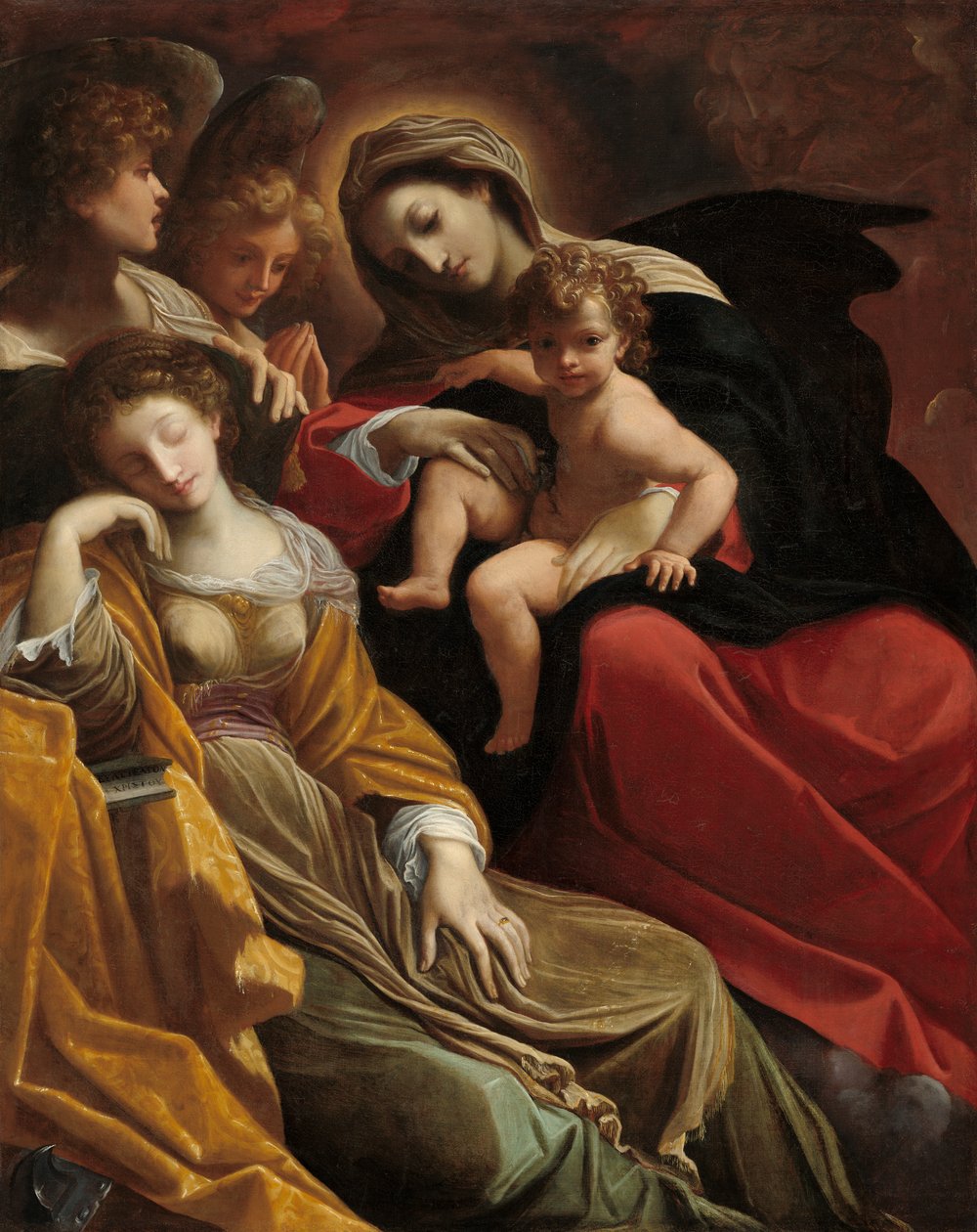 O sonho de Santa Catarina de Alexandria, c.1593 de Lodovico Carracci