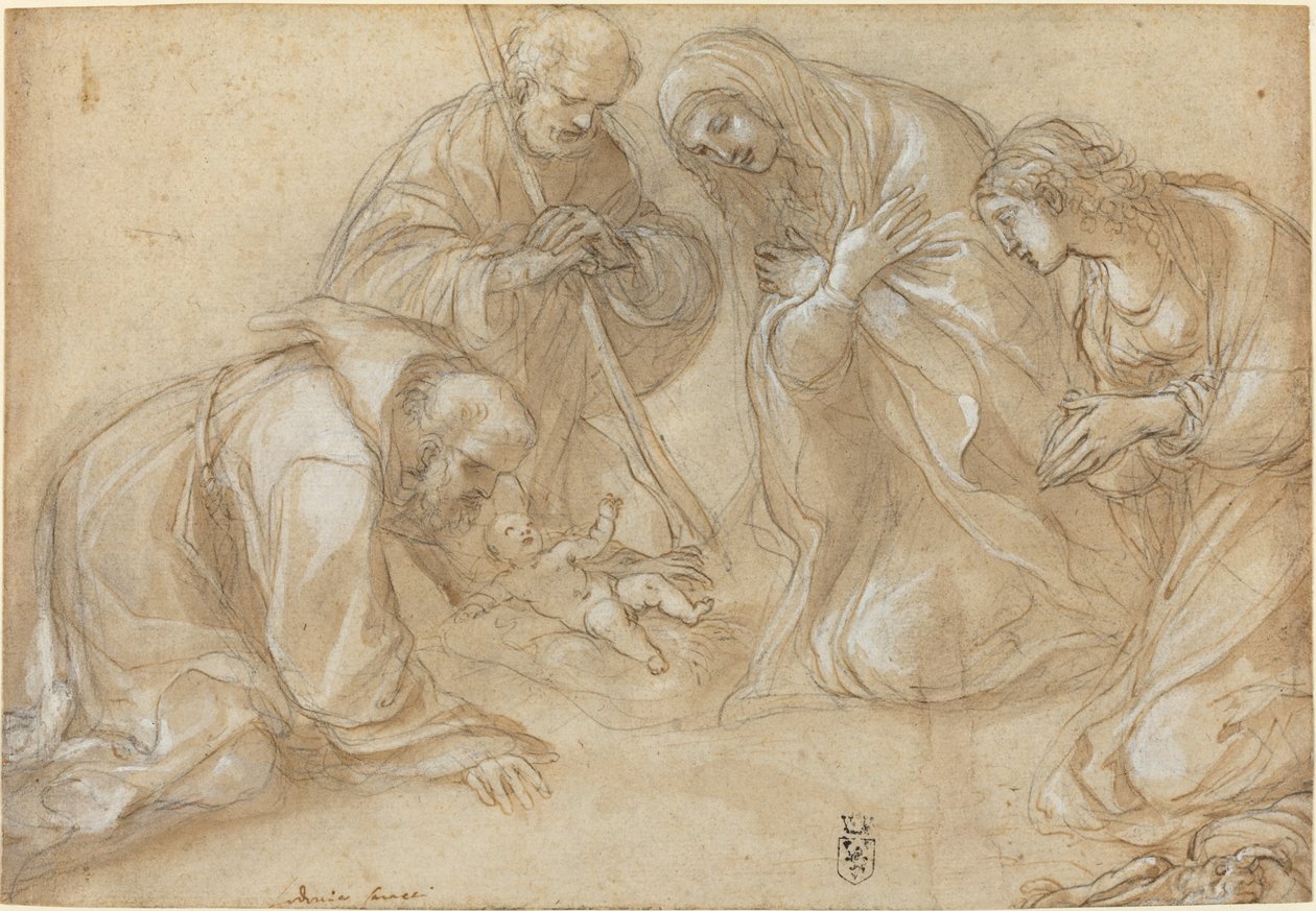 A Natividade com os Santos Francisco e Inês de Lodovico Carracci
