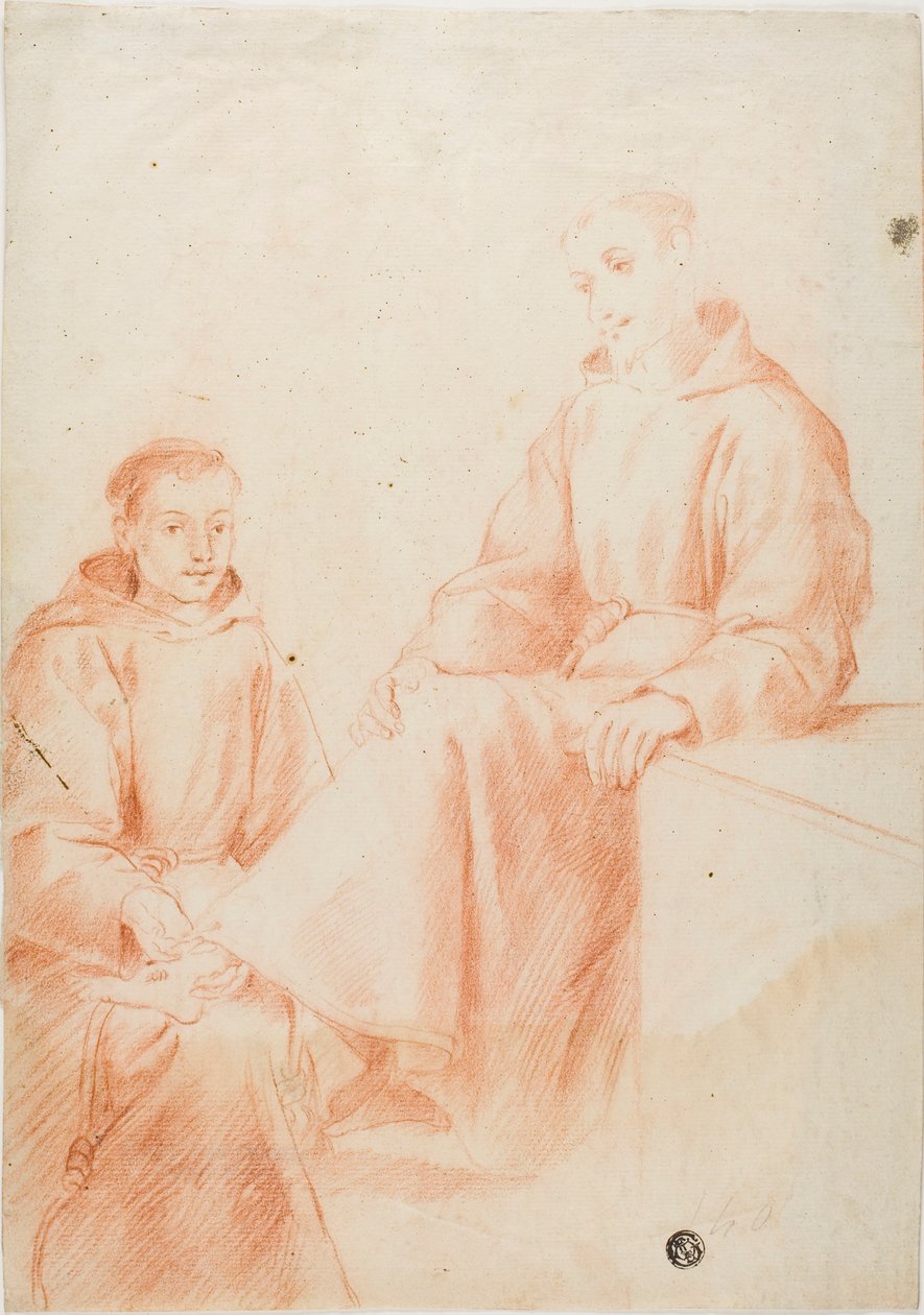 Dois monges de Lodovico Carracci