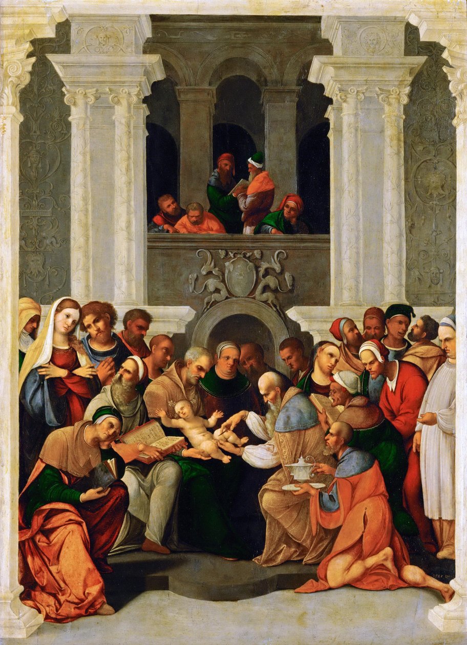 Renascença : La circision du Christ - Die Beschneidung Christi par Mazzolino, Ludovico (1480-1528) de Lodovico Mazzolino