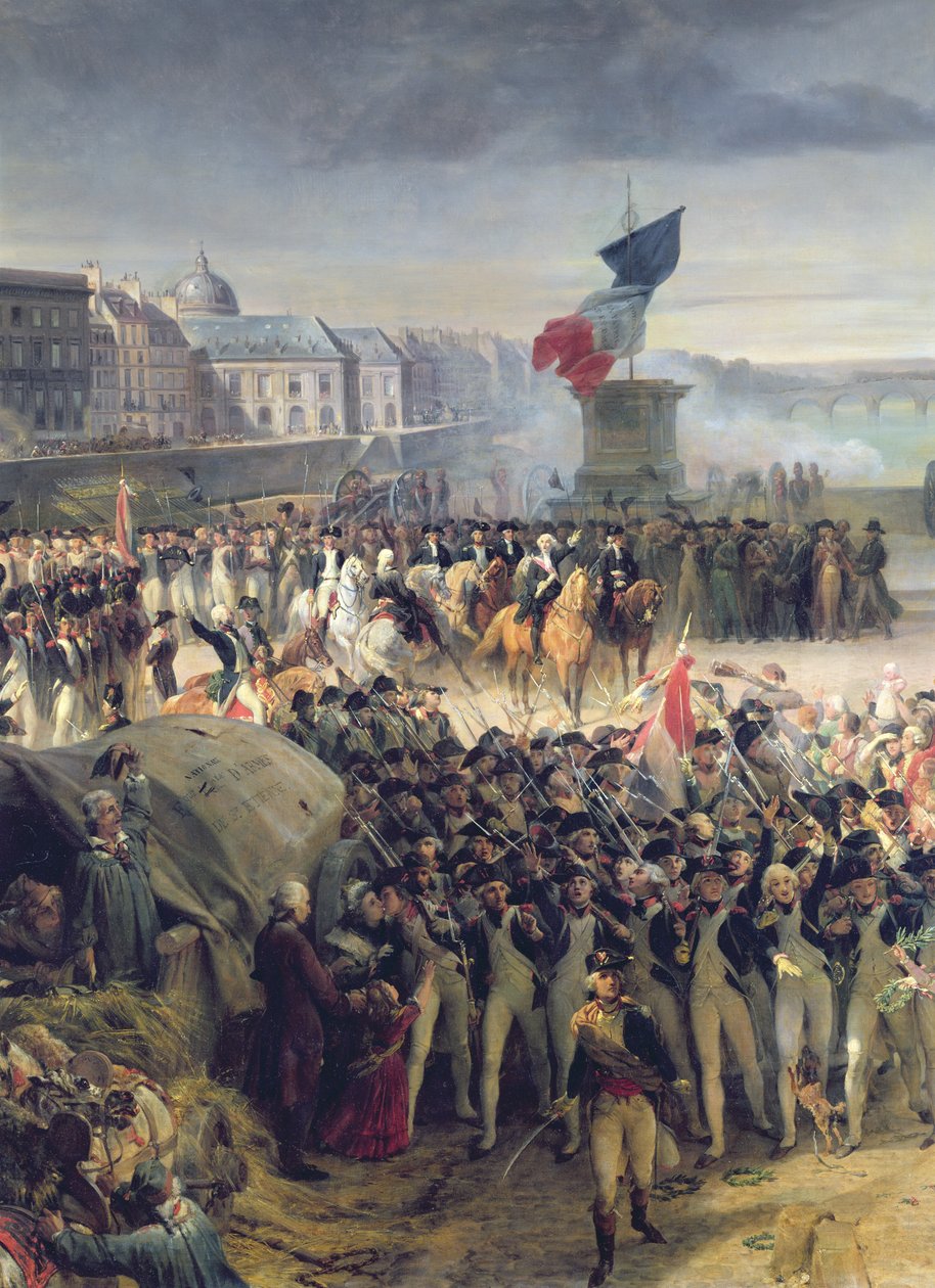 A Garde Nationale de Paris deixa para se juntar ao exército em setembro de 1792, c.1833-36 (detalhe de 34104) de Léon Cogniet