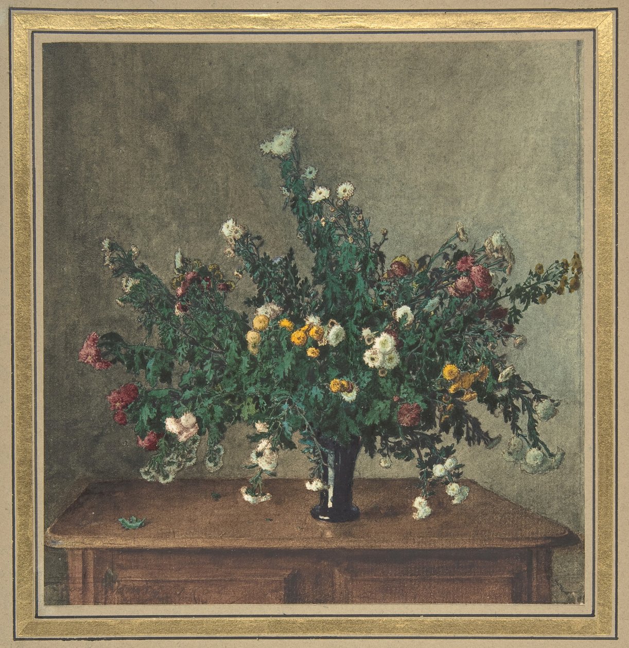 Bouquet de Pequenos Crisântemos, 1862. de Léon Bonvin