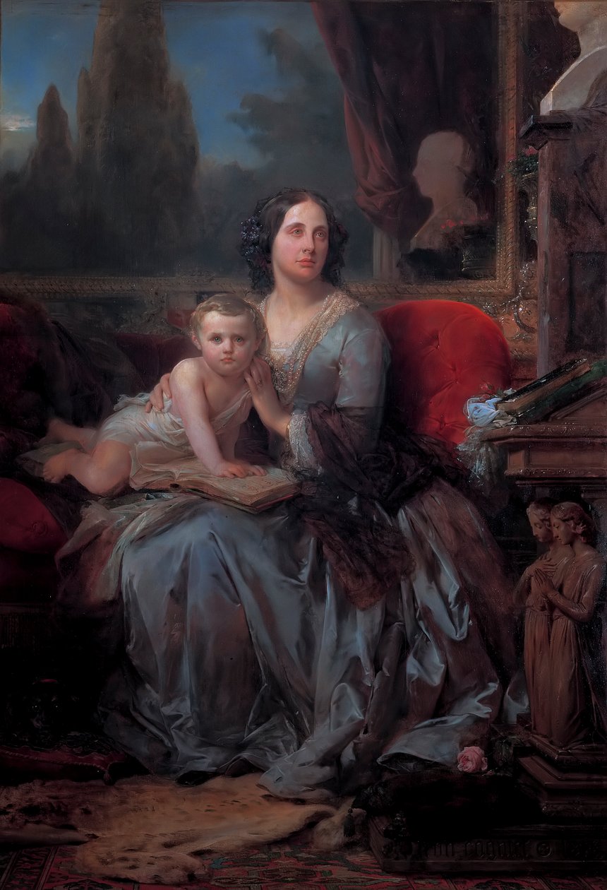Maria Brignole-Sale De Ferrari com o seu filho Filippo, de Leon Cogniet de Léon Cogniet