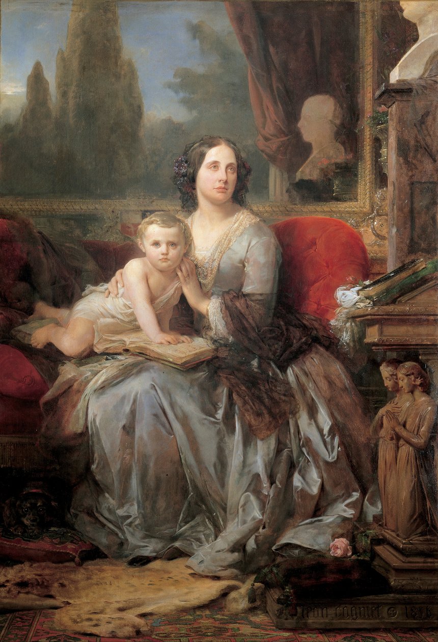 Maria Brignole-Sale, duquesa de Galliera, com o seu filho Filippo de Léon Cogniet