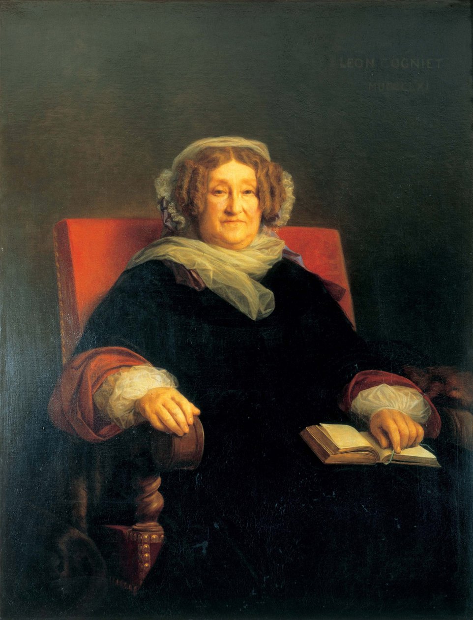 Retrato de Madame Clicquot, née Ponsardin 1777-1866, entre 1851 e 1860. de Léon Cogniet