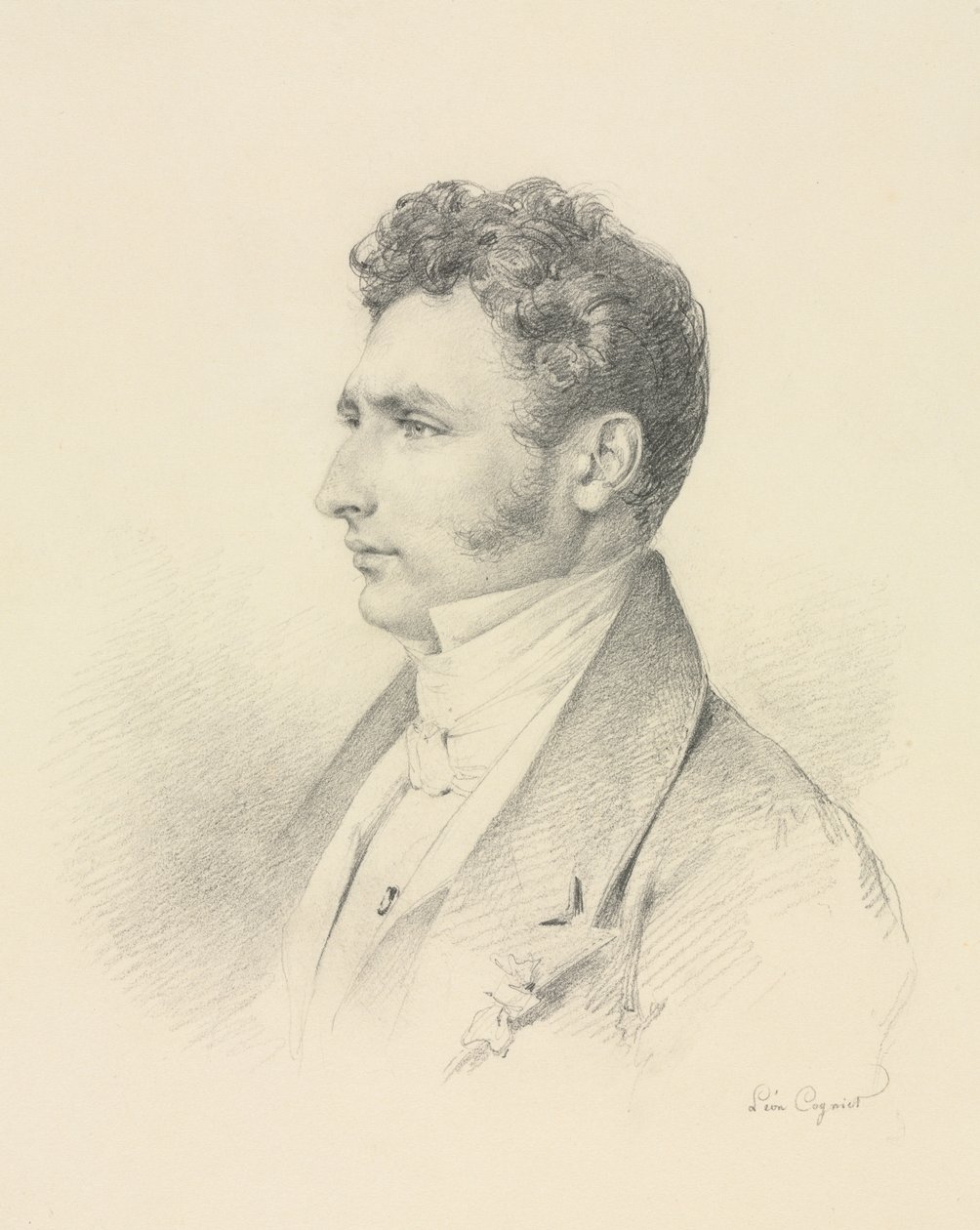 Retrato de um cavalheiro, c. 1835 de Léon Cogniet