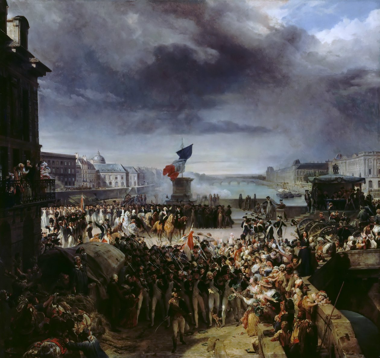 A Guarda Nacional de Paris parte para o Exército em setembro de 1792 de Léon Cogniet