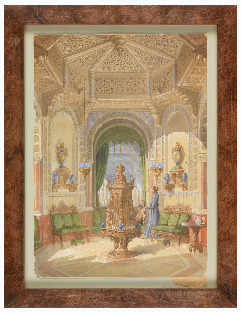 Desenho, Projeto de uma sala de fumo mourisca [Tabagie], ca. 1844 de Léon Feuchère