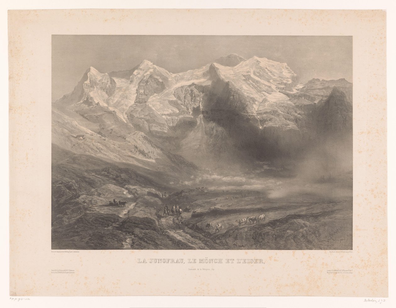 Vista das montanhas Jungfrau, Mönch e Eiger. La Jungfrau, le Mönch et l