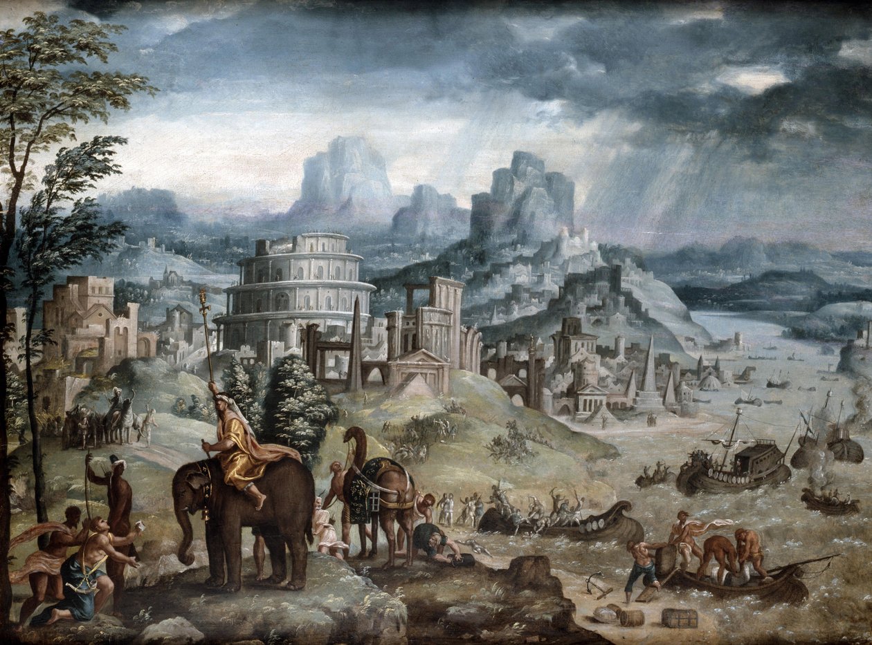 Batalha do Lago Trasimeno (óleo sobre tela) de Léonard Thiry