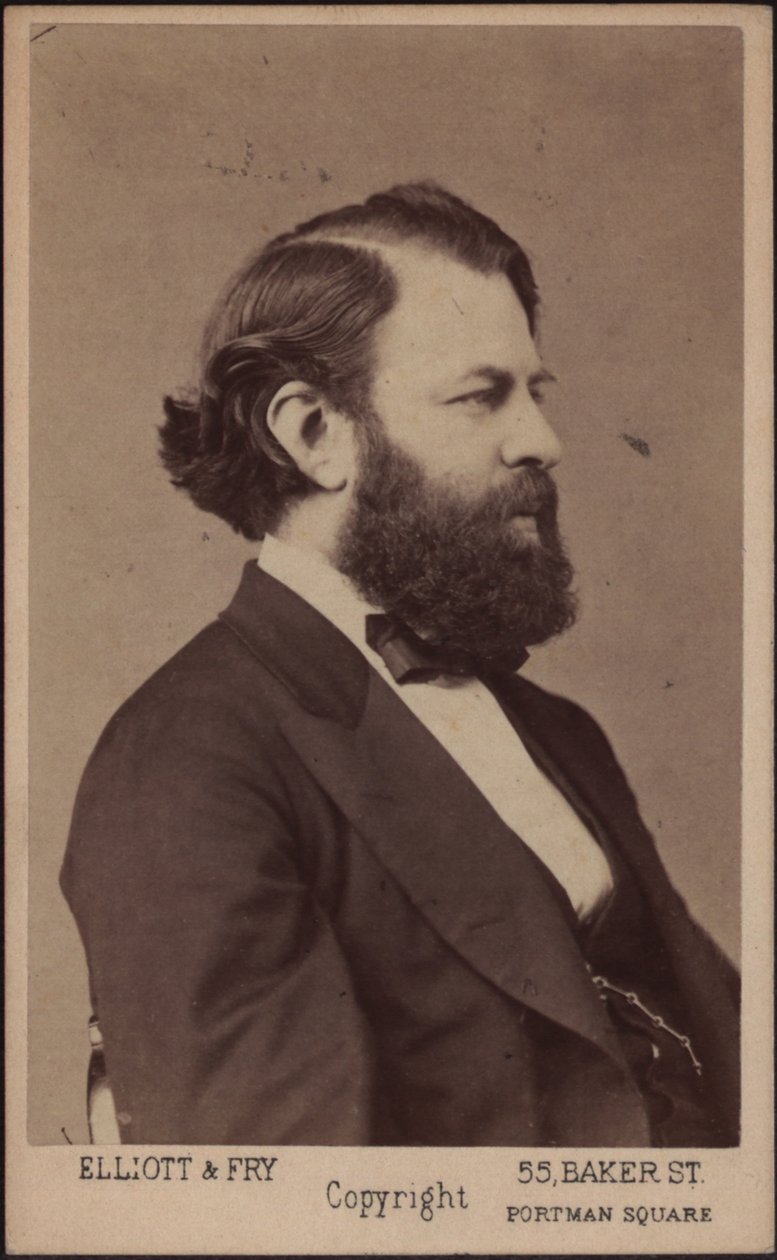 Retrato do violinista e compositor Joseph Joachim 1831-1907, c. 1875. de London . Photo studio Elliott and