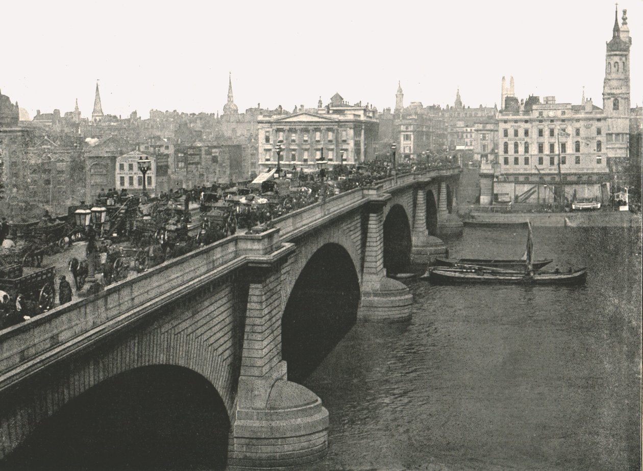 Ponte de Londres, olhando para o norte, 1895. de London Stereoscopic and Photographic Co