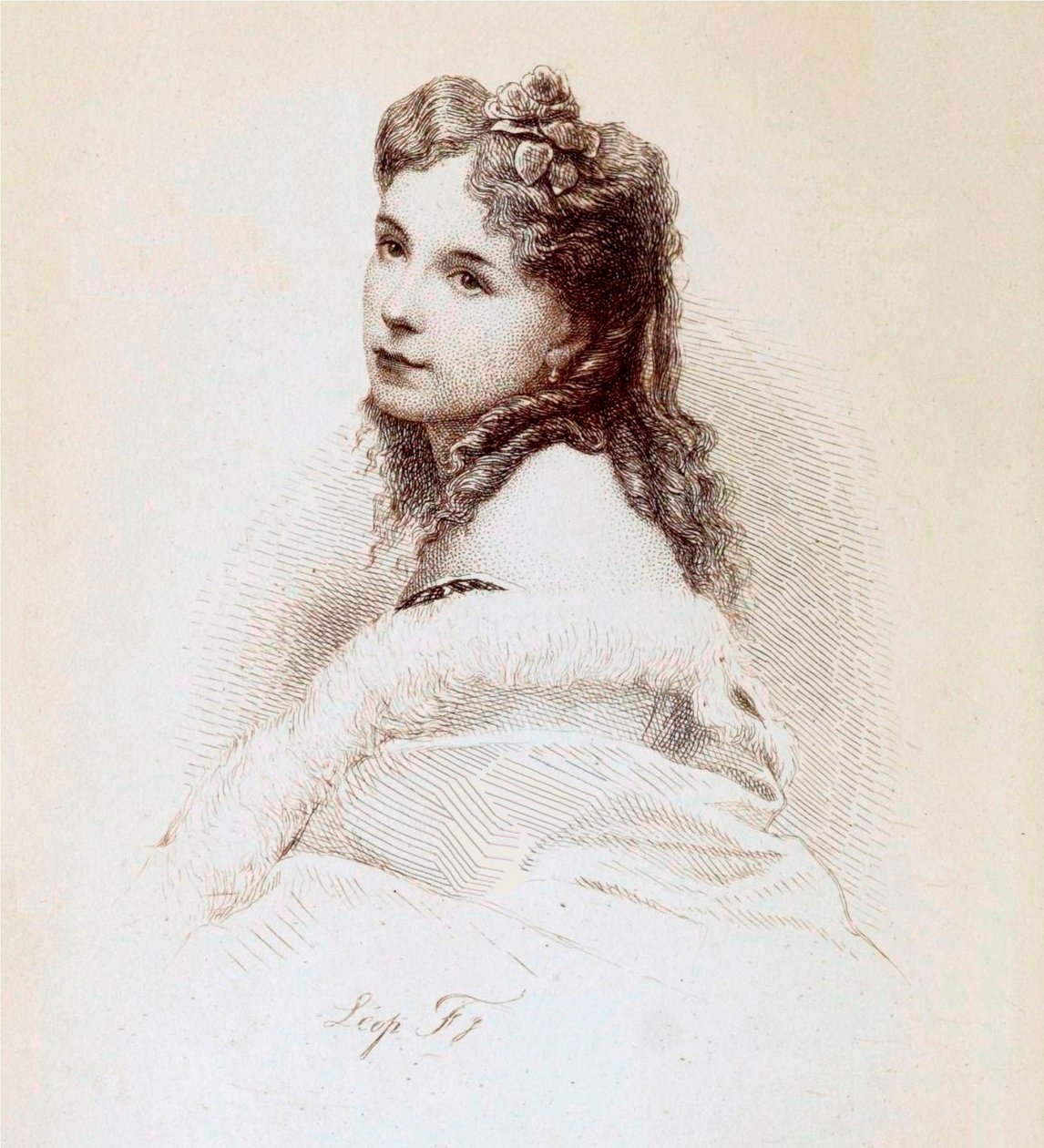 Gravura de Cora Pearl por Léopold Flameng. de Leopold Flameng