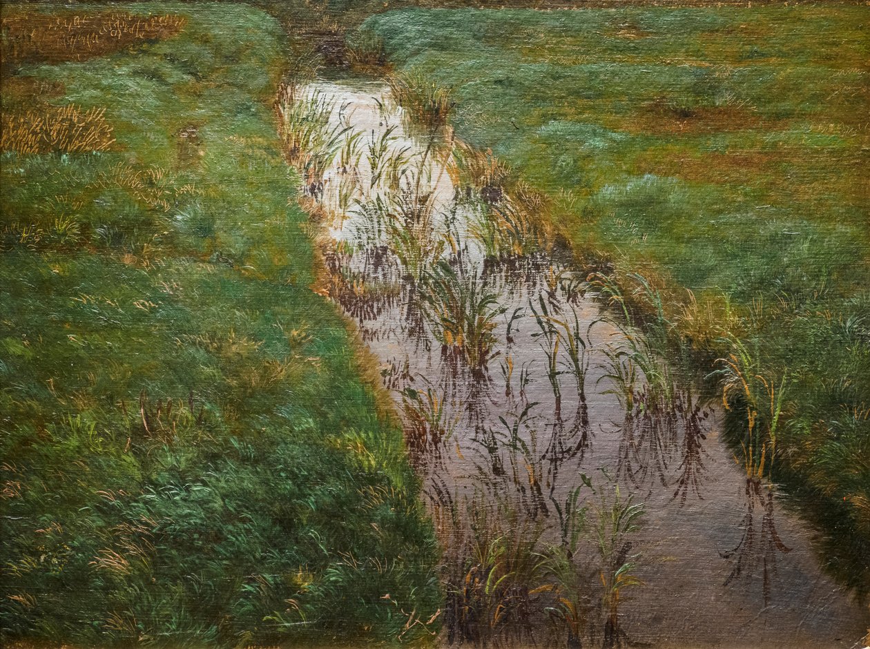 Uma vala, c.1850 (óleo sobre tela) de Lorens Frolich