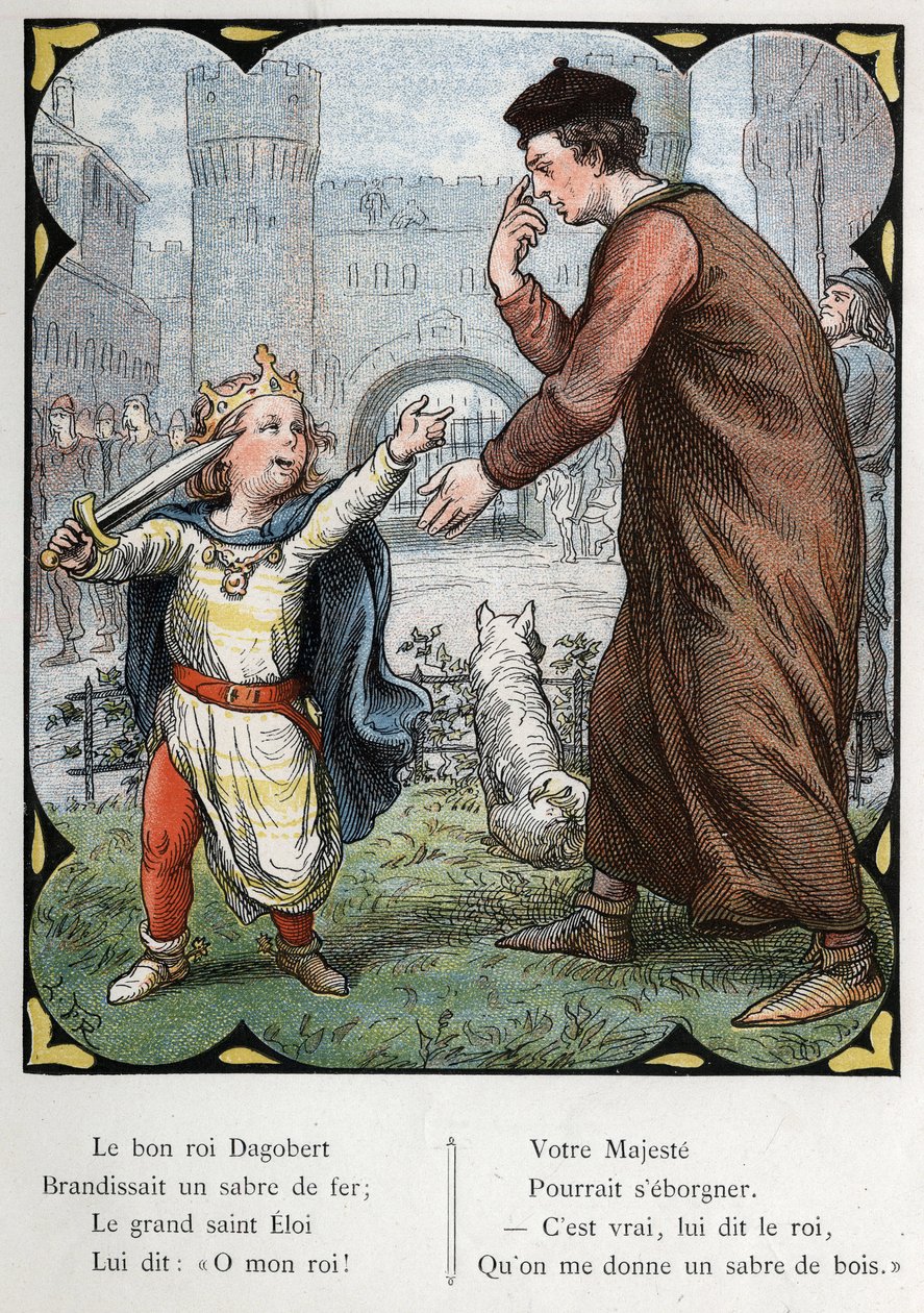 Ilustração de Lorenz Frolich (1820-1908) para a popular canção "O Bom Rei Dagobert". Edição J. Hetzel.Por volta de 1880. de Lorens Frolich