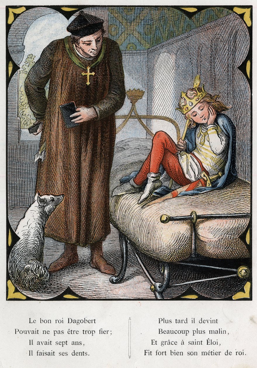 Ilustração de Lorenz Frolich (1820-1908) para a popular canção "O Bom Rei Dagobert". Edição J. Hetzel.Por volta de 1880. (Dor de Dente) de Lorens Frolich