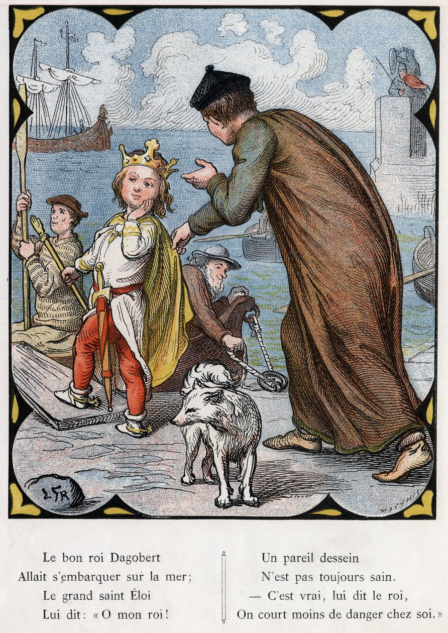 Ilustração de Lorenz Frolich (1820-1908) para a popular canção "O Bom Rei Dagobert". Edição J. Hetzel.Por volta de 1880. de Lorens Frolich