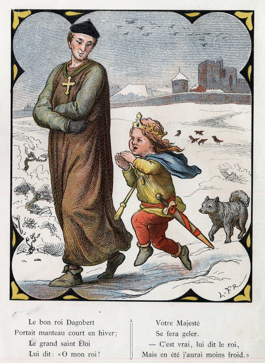 Ilustração de Lorenz Frolich (1820-1908) para a popular canção "O Bom Rei Dagobert". Edição J. Hetzel.Por volta de 1880. de Lorens Frolich