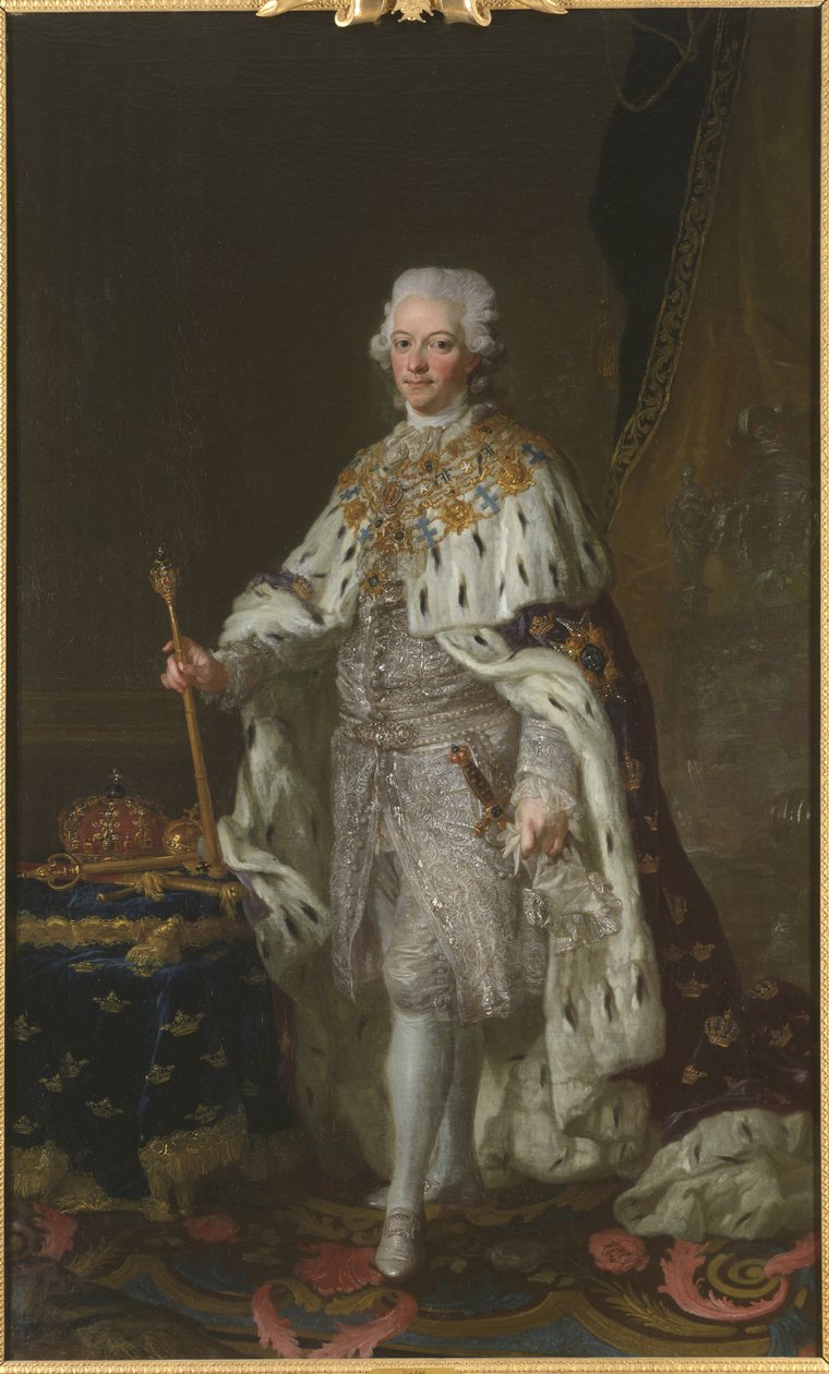 Gustave III de Suede - Retrato do Rei Gustav III da Suécia de Lorens the Younger Pasch