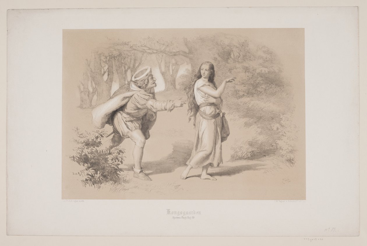 Kongsgården, pag. 69, ilustração para "Flight of the Deer" de Christian Winther de Lorenz Frølich